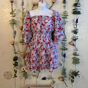 NWT Off the shoulder statement sleeve floral dress